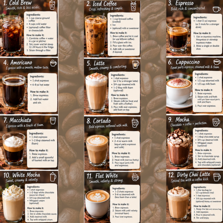 16 Coffee Drinks 101: How to Make Your Favourite Coffee Drinks at Home